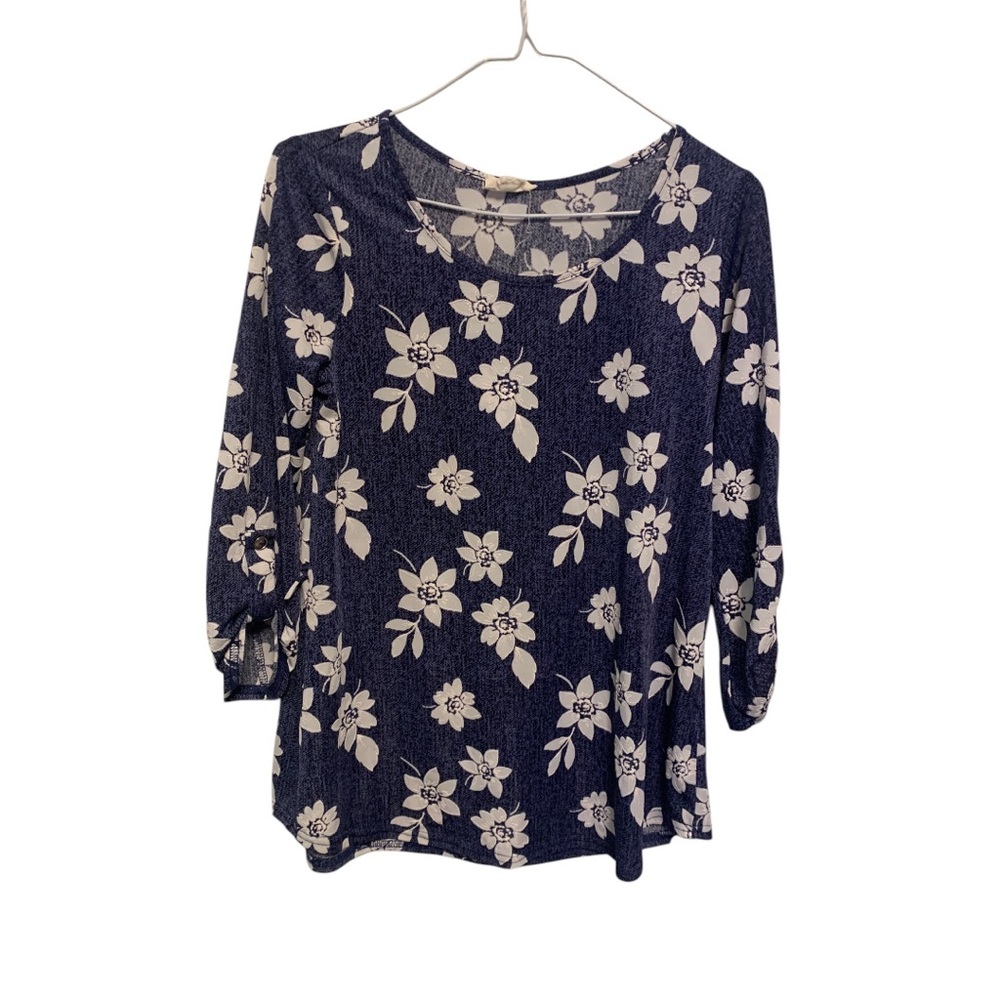Floral Navy Blue Women's Top